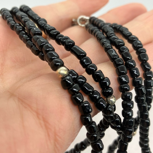 Silpada Sterling Silver & Black Glass Bead Multi Strand Necklace | N1500 Retired - Picture 5 of 10